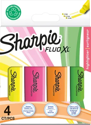 Produktbild von Sharpie Textmarker FLUO XL farbig sortiert 4er Blister