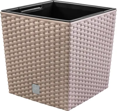 Produktbild von Prosperplast Pflanzkübel »Rato Low« in Rattanoptik (mocca, 40,0 x 40,0 x 40,8 cm) -  Transportschaden Kosmetisch