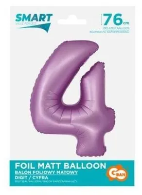 Zdjęcie produktu dla Balon fol Smart Cyfra4 lawendmat76cm CH-SLW4 58731
