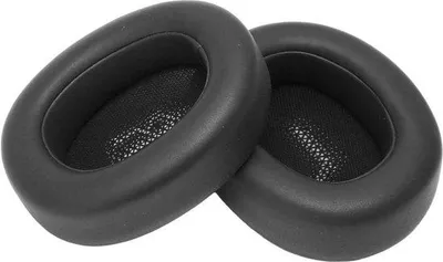 Image de Coussinets d'oreille en similicuir noir pour casque à réduction de bruit