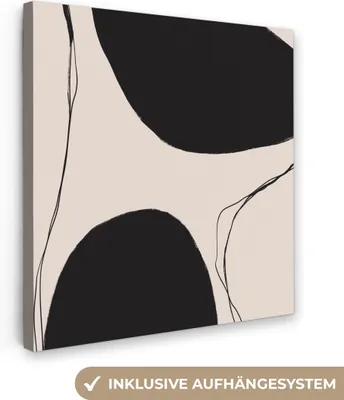 Produktbild von MuchoWow® - Leinwandbilder - Pastell - Schwarz - Minimalismus, Wandbild, Wanddeko Bilder Wohnzimmer, 90x90 cm