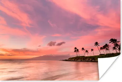 Produktbild von MuchoWow® Poster Luft - Strand - Rosa 180x120 cm - Fotoplakat