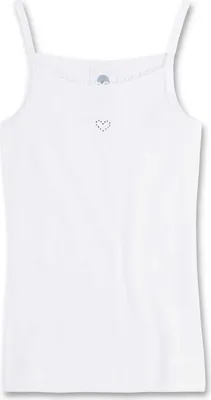 Produktbild von Sanetta Mädchen Unterhemd mit Herz - Top, Shirt ohne Arme, Organic Baumwolle, weiß 104 (3 Years)