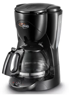 Zdjęcie produktu dla De’Longhi ICM 2.1B, Przelewowy ekspres do kawy, 1000 W, Czarny, Srebrny, Przezroczysty