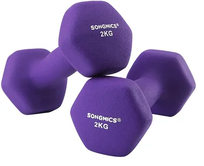 Zdjęcie produktu dla Hantle – zestaw 2 sztuki – 2 x 2 kg – fioletowe – dla kobiet