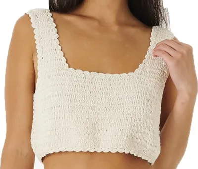 Productafbeelding van RIP CURL Dames top "Oceans Together", ribstructuur, off-white, maat XS