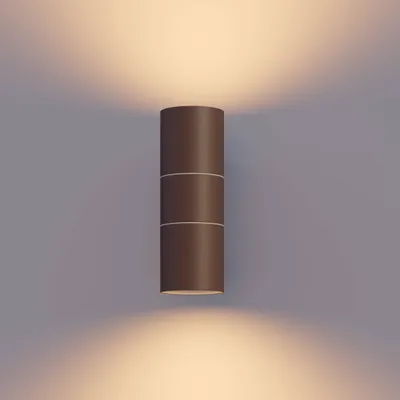 Produktbild von Calex Turin Wandleuchte, für Außen & Innen, 2x GU10 Fassung, Zylinderform, Up & Downlight, wasserdicht, ohne Leuchtmittel, Rostfarbe