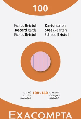 Produktbild von Exacompta 10x Karteikarten 10x15 lin sort 100St - Farben sortiert - 13852X