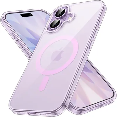 Productafbeelding van Telefoonschaal voor iPhone 17, 6,3 inch, met MagSafe, paars, transparant, schokbestendig