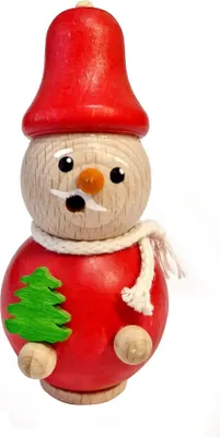 Produktbild von Mini-Räuchermann Kleiner Weihnachtsmann in Rot mit weißem Schal und grünem Baum  NEU