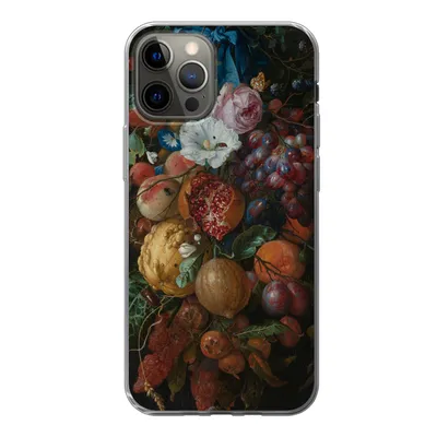 Produktbild von MuchoWow® Handyhülle Schutzhülle Hülle für iPhone 12 Pro Früchte und Blumen - Gemälde von Jan Davidsz. de Heem Silikon Softcase Handy Hülle - Abdeckung