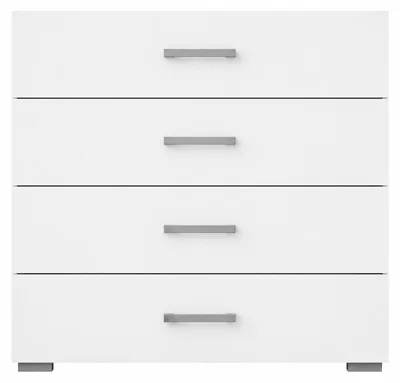 Produktbild von ELVORA DESIGNE Kommode MODERA 77x74x35 cm, 4 Schubladen, mit Griffen, Weiß