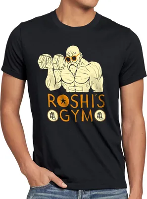 Produktbild von style3 Roshi Dragon Master Anime T-Shirt Herren Turtle Ball Z Songoku GT Vegeta Fan-Bekleidung, Größe:4XL, Farbe:Schwarz