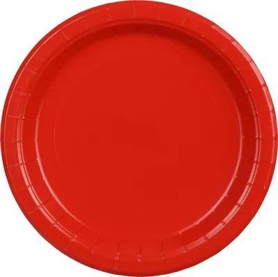 Image de Assiette en carton 18 cm, lot de 6, rouge