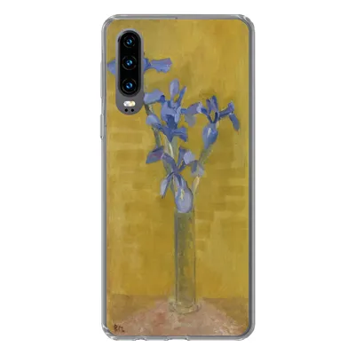 Produktbild von MuchoWow® Handyhülle Schutzhülle Hülle für Huawei P30 Schwertlilien - Piet Mondrian - Alte Meister Silikon Softcase Handy Hülle - Kartenbesitzer