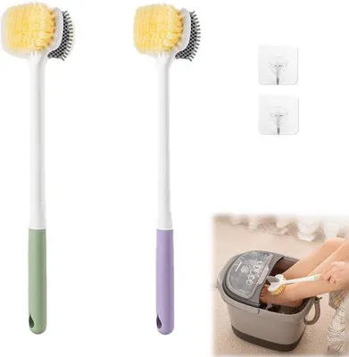 Obrázek produktu pro Sada 2 ks: sprchový hřeben, kartáč na nohy a prsty, kartáč na nohy s dlouhou rukojetí, kartáč na záda s dlouhou rukojetí, kartáč na nohy pro seniory