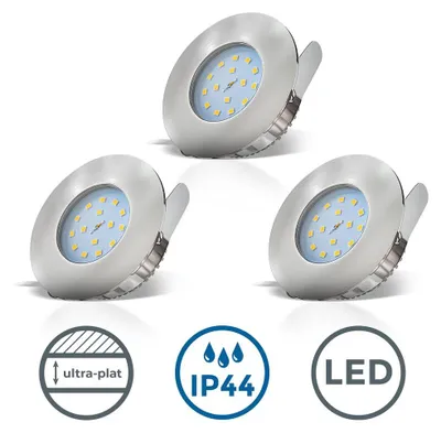 Zdjęcie produktu dla 3x LED reflektor wpuszczany ultrapłaski łazienkowy IP44 sufitowy reflektor wpuszczany GU10