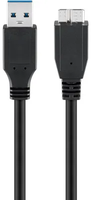 Zdjęcie produktu dla goobay Kabel USB 3.0 SuperSpeed wtyczka A do wtyczki Micro B czarny 1,8 m