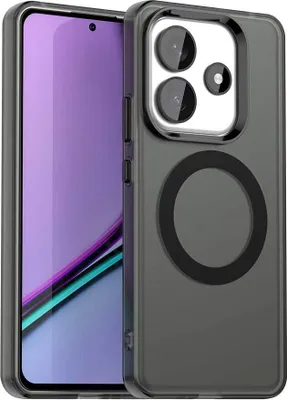 Immagine prodotto di Custodia per Xiaomi Redmi Note 14 5G, compatibile con MagSafe, sottile custodia semi-trasparente opaca antiurto per telefono Nero