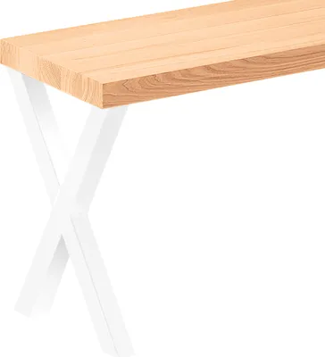 Produktbild von LAMO Manufaktur Sitzbank Esszimmer Holzbank 30x140x47cm, Möbelfüße Design Weiß / Natur