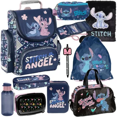Image de Kit scolaire Mega XXL – Stitch Disney | Kit de cartable 11 pièces pour garçons et filles