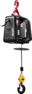 Immagine prodotto di Verricello elettrico 2 in 1, capacità 500 kg, gru portatile da 1500 W, altezza di sollevamento 7,6 m, 5 m/min con telecomando manuale e wireless per fabbriche, magazzini, garage