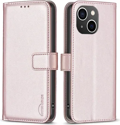 Produktbild von iPhone 13 / 14 Hülle - BINFEN Klapphülle - Roségold