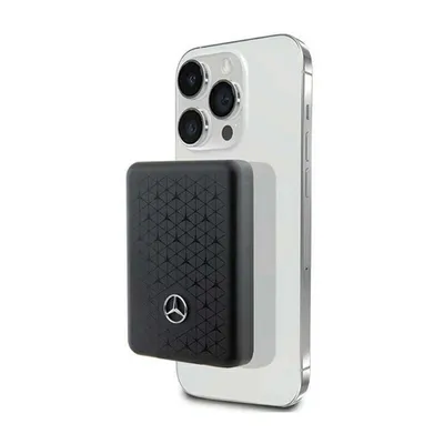 A white iPhone with a black power bank attached to its back.