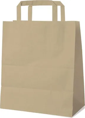 Image de Sac en papier brun 22+10 x 28 cm poignée plate - 1 pc