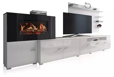 Imagen del producto de duehome -Salón con mueble de TV y chimenea eléctrica 290 cm Olympo