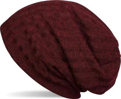 Produktbild von styleBREAKER warme Feinstrick Beanie Mütze mit Streifen Strick Muster und sehr weichem Fleece Innenfutter, Slouch Longbeanie, Uni 04024108