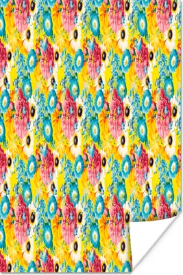 Produktbild von MuchoWow® Poster Blumen - Farben - Muster 40x60 cm - Plakate für die Wand - Poster Babyzimmer
