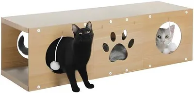 Produktbild von PolkaHome® Kratzbrett für Katzen, 100 cm, hochwertiges Kratzkarton mit Spielball als Möbelschutz, beige
