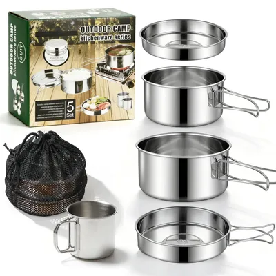 Produktbild von Camping Kochgeschirr Set 5-teilig, leicht, für Camping