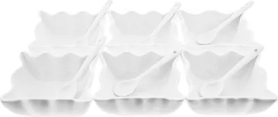 Obrázok produktu pre Weissberg sada 6 misiek z kvalitného porcelánu s lyžičkou, štýl vlny
