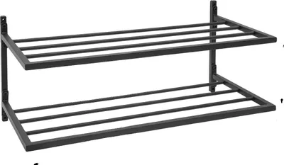 Productafbeelding van Schoenenrek, wandmontage, 2 niveaus, zwarte kleur