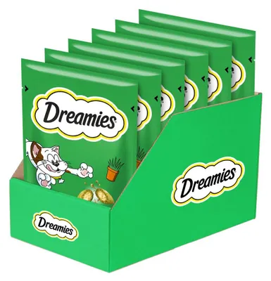 Zdjęcie produktu dla Dreamies Przysmak Dla Kota Chrupiące Paszteciki Z Nadzieniem Z Nutą Kocimiętki 6x60g