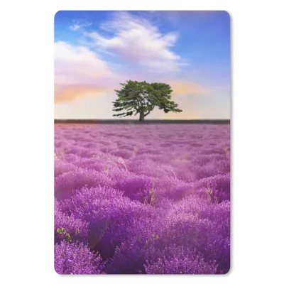 Produktbild von MuchoWow® Mauspad Mousepad Lavendel - Baum - Sonnenuntergang - Lila 18x27 cm - Mousepads - Maus Mat - Pad - Mausunterlage