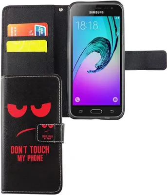 Produktbild von Handyhülle Tasche für Handy Samsung Galaxy J3 Emerge Dont Touch My Phone Rot