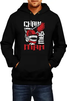 Zdjęcie produktu dla Męska Bluza Z Kapturem Manga Japan Anime Comics Animation Chainsaw Anime manga Man 08, Man S / Czarny
