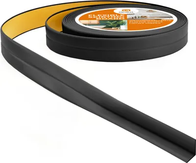 Obrázek produktu pro QUEST Samolepicí měkká lišta PVC 10x10mm, 5m plast, pěnová lepicí páska, pro kuchyně a koupelny, těsnicí páska, černá