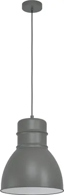Produktbild von EBURY Hängeleuchte Hängelampe Pendellampe Pendelleuchte - H110 x Ø38 cm - grau, weiß - 1X60W exkl. - IP20