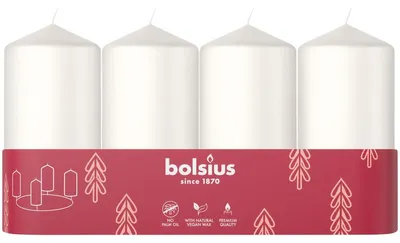 Productafbeelding van Bolsius Stompkaars 100/48 Tray 4 Cloudy White (1 stuk)