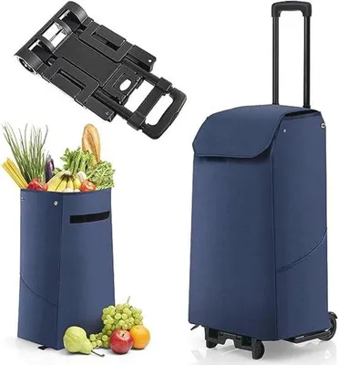 Productafbeelding van Famanu boodschappentrolley met afneembare tas - 38 liter, opvouwbaar, multifunctioneel