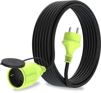 Productafbeelding van 10 meter buiten verlengkabel IP44 H05RR-F3G 1,5 mm² geaard