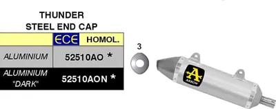 Immagine prodotto di Marmitta slip-on ARROW thunder alluminio scuro per Aprilia Rx / sx 125