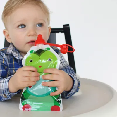 Produktbild von Nachfüllbare Quetschbeutel Babybrei 150 ml, 4 Stück, für unterwegs