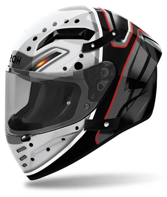 Zdjęcie produktu dla Kask Airoh Helm Connor, maska, czarno-szary/czerwony - rozmiar S