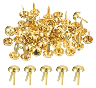 50 runde Klinknägel 12 mm, gold für Taschen & DIY
