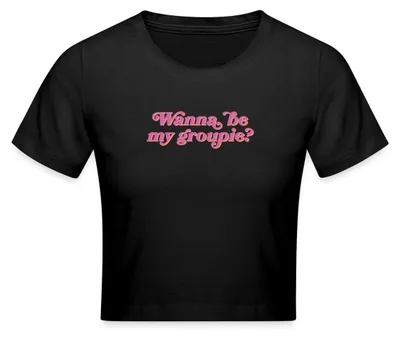 Produktbild von Spreadshirt Wanna Be My Groupie Y2K Festival Design Crop Top, XL, Schwarz